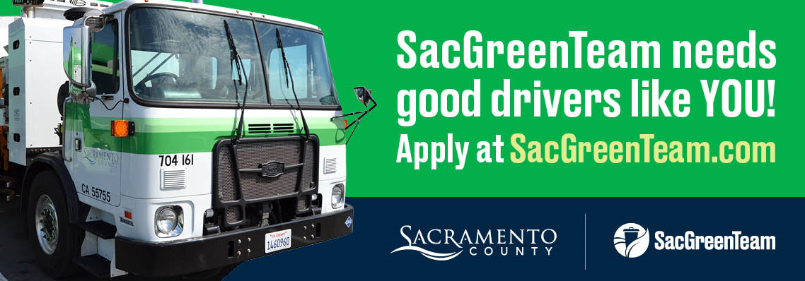 SacGreenTeam needs good drivers and equipment operators like YOU! Apply today.